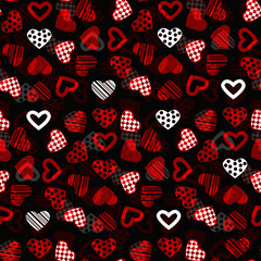 Valentine's seamless pattern with hearts
