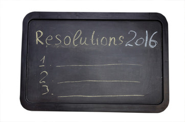 2016 resolutions - writing text on chalkboard