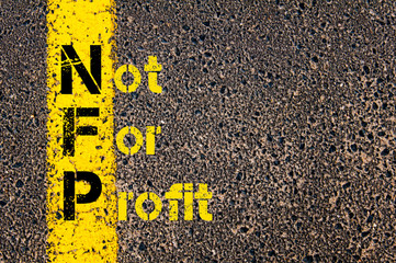 Business Acronym NFP as Not For Profit