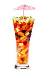 fruit cocktail  Isolated on white background