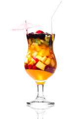 fruit cocktail  Isolated on white background