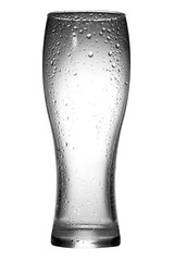 Empty, transparent glass on the white background