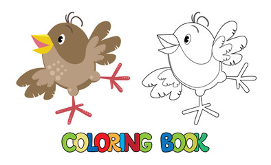Small funny sparrow coloring book