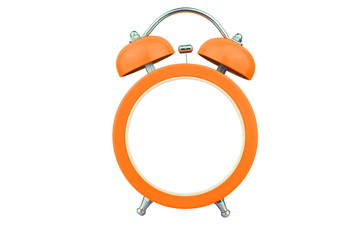 orange alarm clock without number isolated on white background