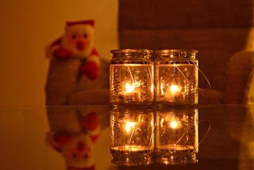 Teelichter mit Weihnachtsmann