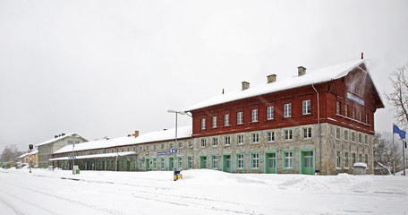 Railway station in Zelezna Ruda. Czech Republic