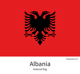 National flag of Albania with correct proportions, element, colors