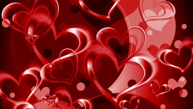 Valentine Day graphic design with red hearts. Video animation HD 1920x1080