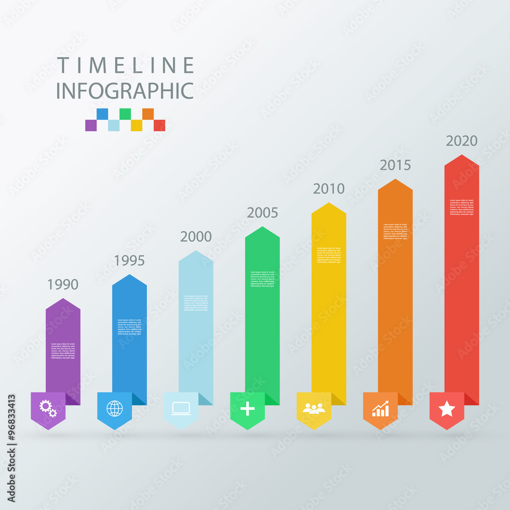 Poster Timeline infographic design template.Vector illustration for workflow layout, diagram, number options, web design.