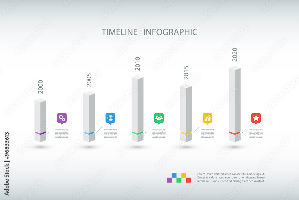 Poster timeline infographic design template.vector illustration for workflow layout, diagram, number option