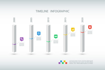 Timeline infographic design template.Vector illustration for workflow layout, diagram, number options, web design.
