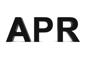 APR Black 3D Text - April Month Abbreviation on White