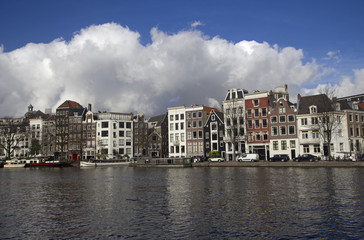 Fototapeta na wymiar Amsterdam buildings in Holland