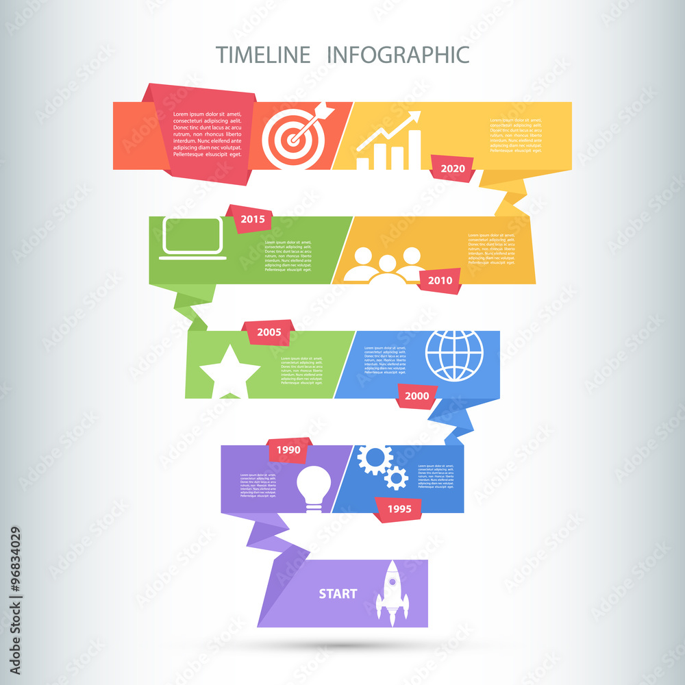 Poster Timeline infographic design template.Vector illustration for workflow layout, diagram, number options, web design.