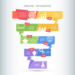 Timeline infographic design template.Vector illustration for workflow layout, diagram, number options, web design.