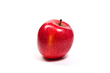 Fresh red apple on a white background