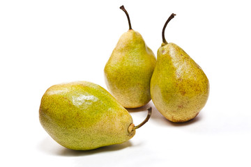 Ripe pears isolated on white background