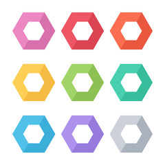 Set of color rhombus template. Geometric logo design. Vector illustration.