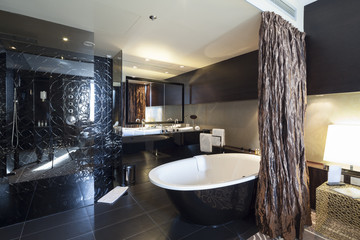 private bath in modern apartment interor