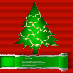 Christmas tree on a red background