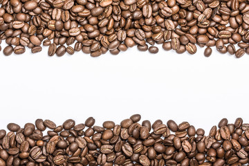 Blank empty white space inside coffee grains texture