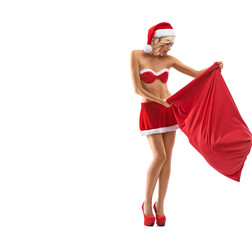 A beautiful woman dressed as Snow Maiden, sexy, attractive girl