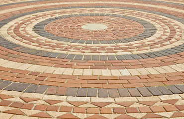 Circular brick paving