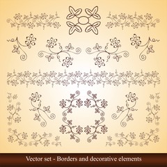 Set ornaments intertwined leaves berries vine leaves for wedding decoration background webpages homepage - Ornamente Ranken Blätter Beeren Weinlaub Hochzeit Deko Hintergrund 