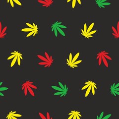 Fototapeta na wymiar Ganja Marijuana Weed Seamless Pattern Vector