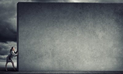 Blank concrete banner