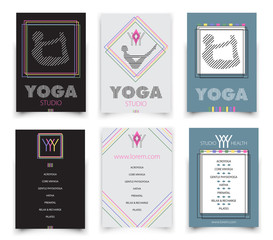 cards template for yoga studio,  vector illustration  