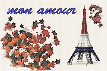 Fototapeta na wymiar Paris mon amour