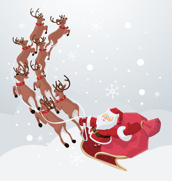 flying santa on deer