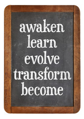 awaken, learn, evolve on blackboard