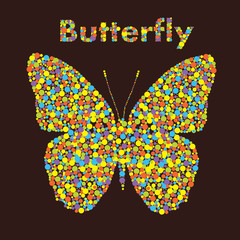 Butterfly from dots. Creative design