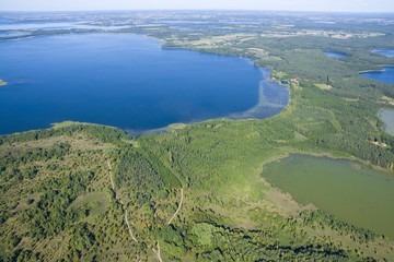 Aerial autumnal view of Mazury