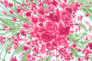 Obraz premium vintage style of tapestry flowers fabric pattern background