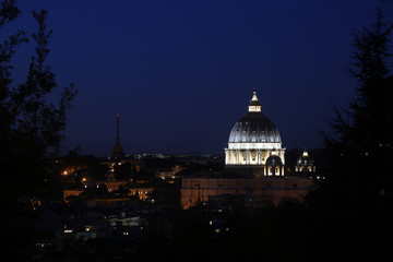 Obraz premium basilica di san pietro di notte