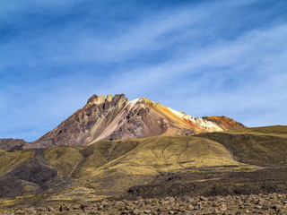 beautiful   crater of Volcano Tunupa in Bolivia