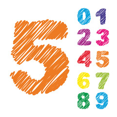 Vector conceptual sketch colorful child font collection