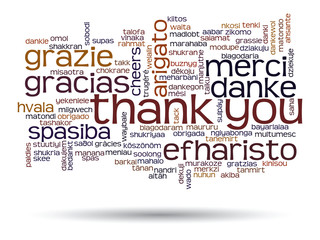 Vector conceptual thank you word cloud