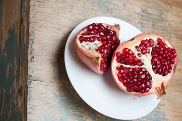 pomegranate on the table