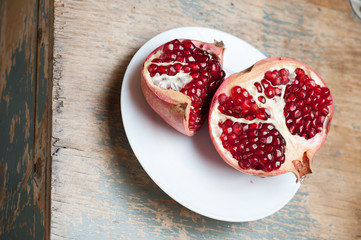 pomegranate on the table