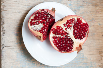 pomegranate on the table