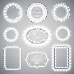 White Christmas Illumination Frames