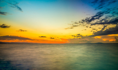Obraz premium Sunrise over silky Aegean Sea