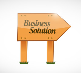 Business Solution wood sign concept