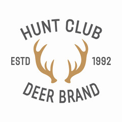 Vector hunting vintage emblem design template