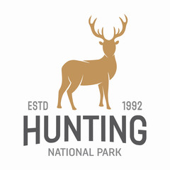 Deer hunters club label or logo template