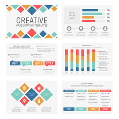 Vector template for multipurpose presentation slides with graphs and charts. Infographic element and symbol icon template. Powerpoint templates and themes